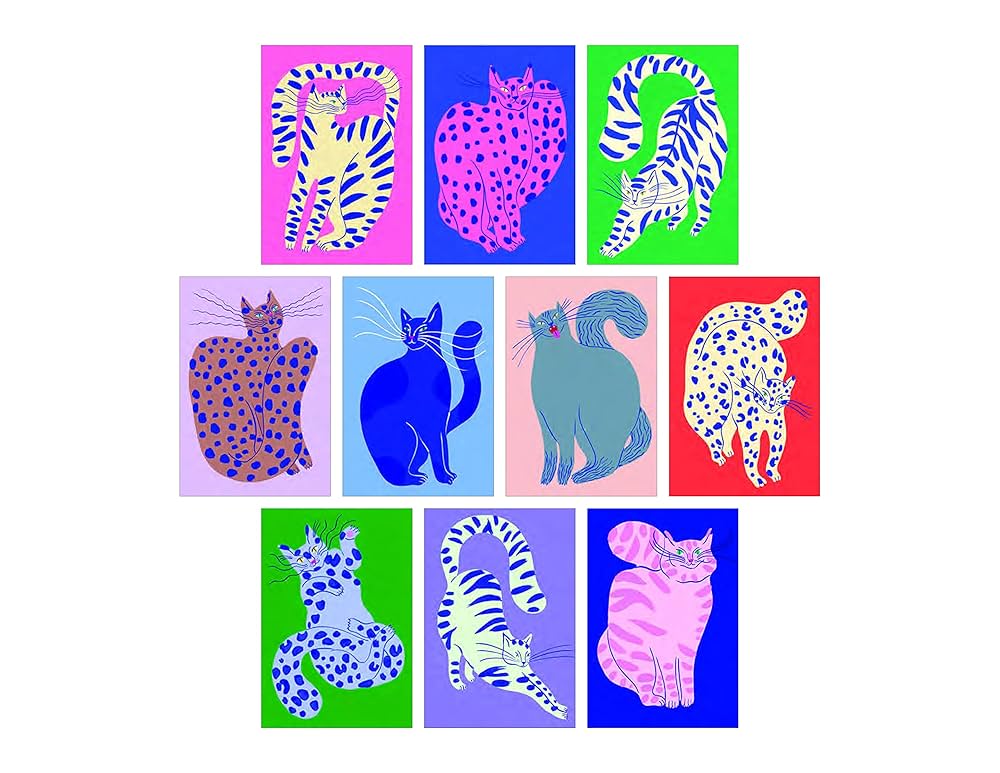 from cat st　10冊 American School of Needlework Cross Stitch Cats 10 Patterns